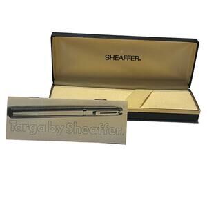 VTG‎ Sheaffer Targa Pen Box Case Only Black Gold Trim Inserts Pillow No Pen
